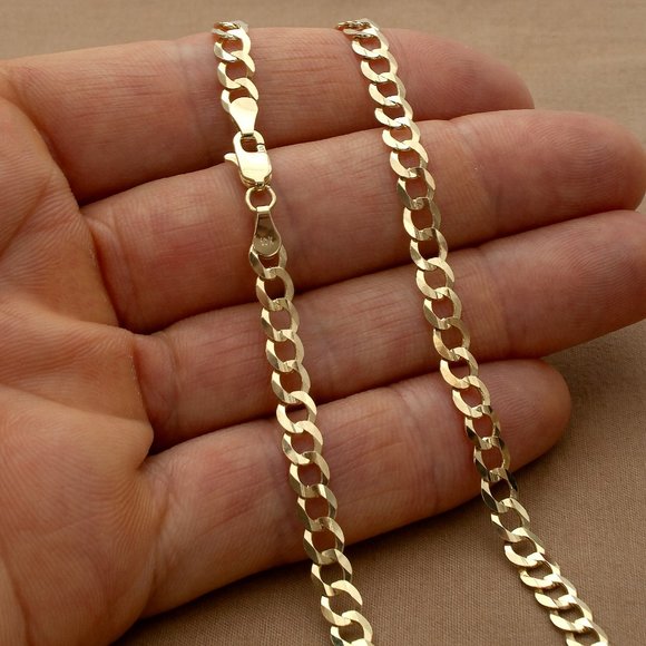 Real 10K Solid Gold Diamond Cut Cuban Curb Chain 20" Stamped 10K - Picture 5 of 5
